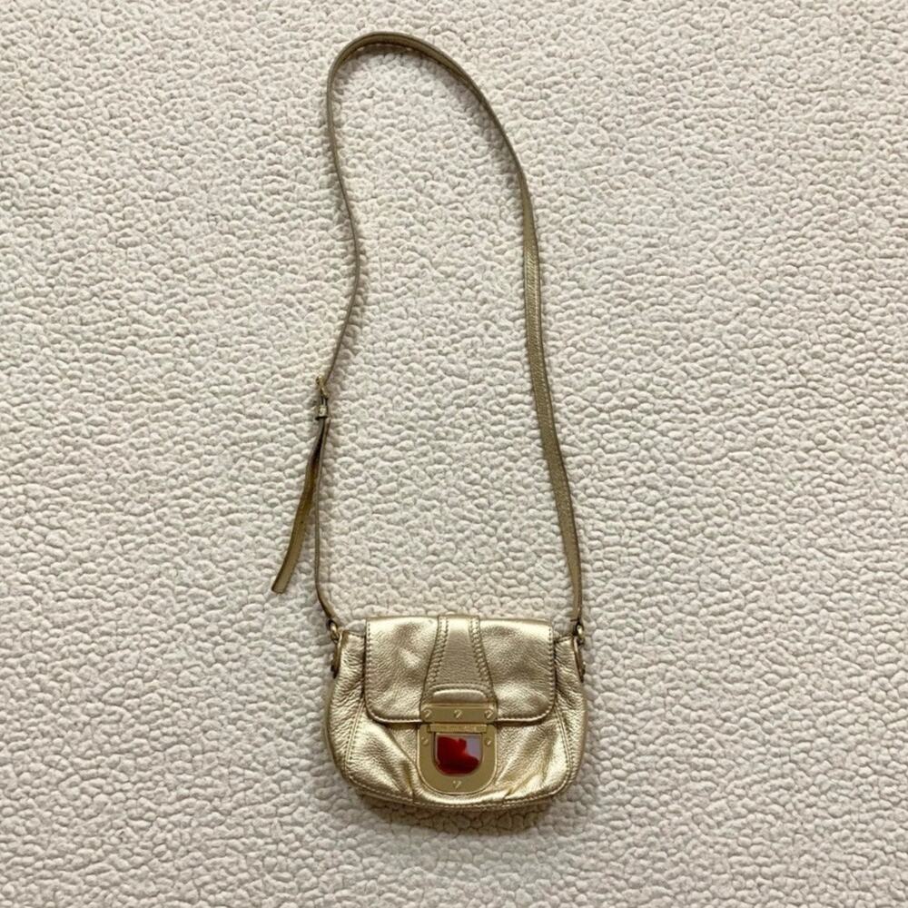 Michael Kors Gold Metallic Cross Body Small